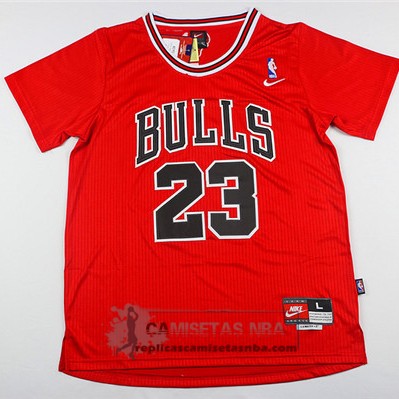 Camiseta Autentico Manga Corta Bulls Jordan Rojo